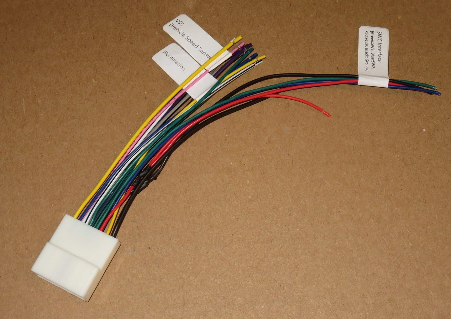 20-Pin Headunit/Radio Wiring Harness Compatible With Subaru/Nissan (With Steering Wheel Switch Wires)
